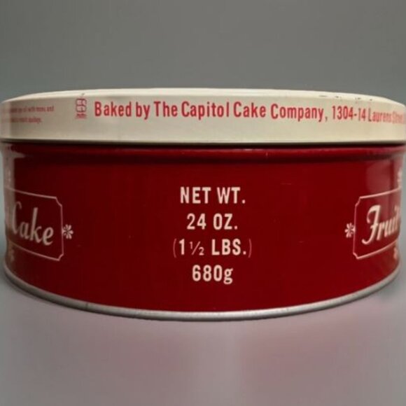 VTG Shirley Jean Fruit Cake Tin Christmas Holiday Winter Red Barn Baltimore MD - Picture 6 of 9